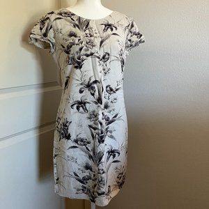Ann Taylor LOFT Gray Print Mini Sheath Dress, Size 2
